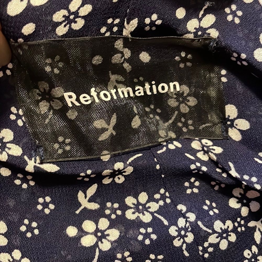 Reformation Trista Open Back Maxi Dress in Blue Floral - Picture 8 of 10